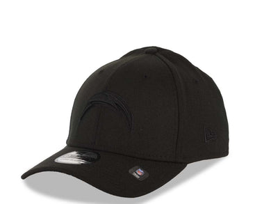 Los Angeles Chargers New Era NFL 39THIRTY 3930 Flexfit Cap Hat Black Crown/Visor Black Logo