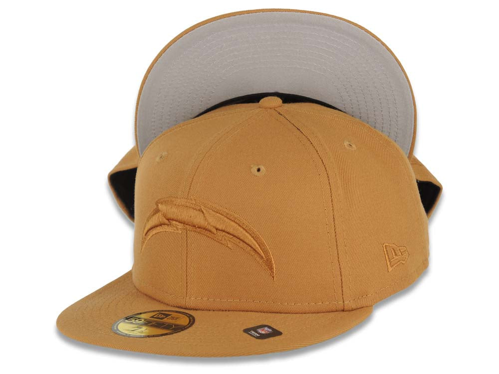 Los Angeles Chargers New Era NFL 59FIFTY 5950 Fitted Cap Hat Wheat Crown/Visor Wheat Logo