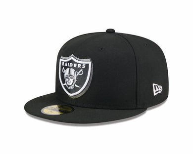 Raiders New Era 59FIFTY 5950 Fitted Cap Hat Black Crown/Visor Team Color Logo Once A Raider Always A Raider (2024 Draft)