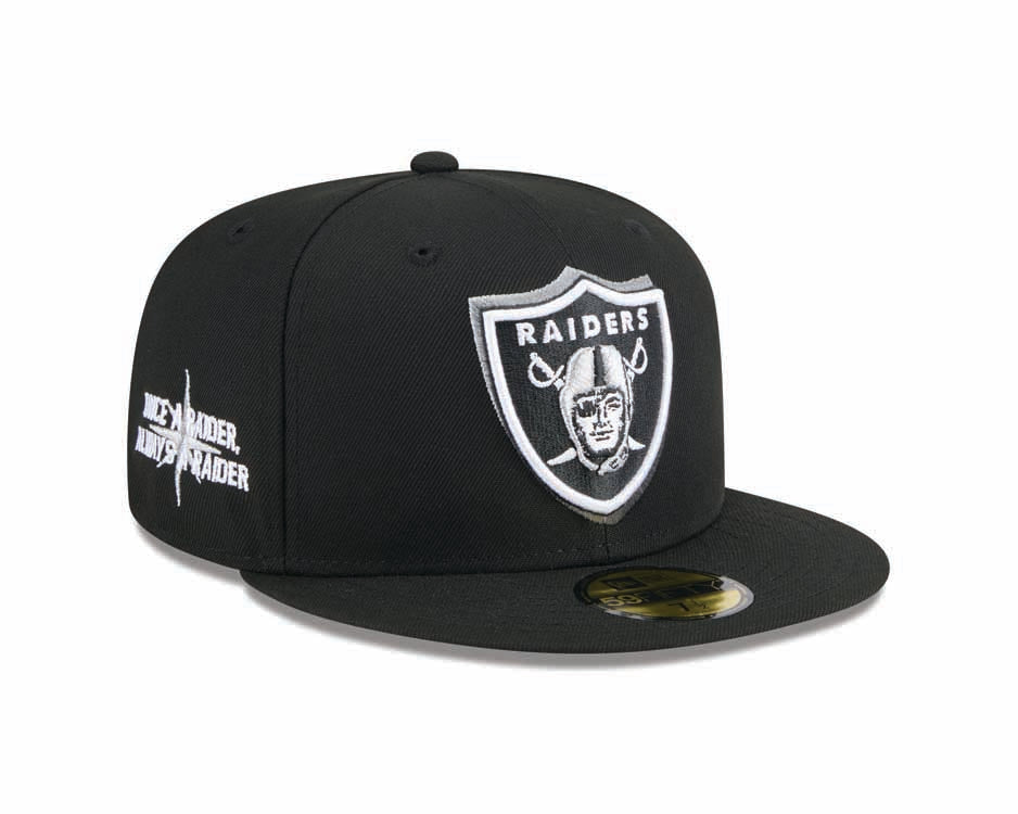 Raiders New Era 59FIFTY 5950 Fitted Cap Hat Black Crown/Visor Team