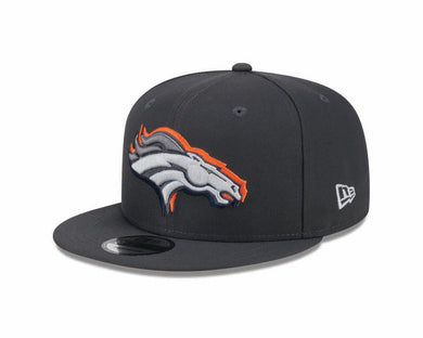 Denver Broncos New Era NFL 9FIFTY 950 Snapback Cap Hat Dark Gray Crown/Visor Team Color Logo Broncos Country Side Patch (2024 Draft)