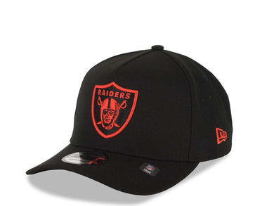 Las Vegas Raiders New Era 9FORTY 940 Adjustable A-Frame Cap Hat Black Crown/Visor Red/Black Logo
