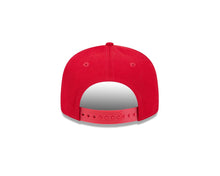 Load image into Gallery viewer, San Francisco 49ers New Era NFL 9FIFTY 950 Snapback Cap Hat Red Crown/Visor Wheat/White Text/Script Logo Team Logo Side Patch
