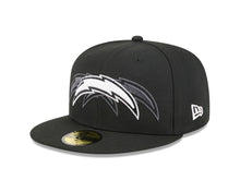 Load image into Gallery viewer, (Youth) Los Angeles Chargers New Era NFL 59FIFTY 5950 Kid Fitted Cap Hat Black Crown/Visor Black/White Tri Logo Gray UV
