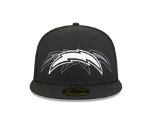 Load image into Gallery viewer, (Youth) Los Angeles Chargers New Era NFL 59FIFTY 5950 Kid Fitted Cap Hat Black Crown/Visor Black/White Tri Logo Gray UV
