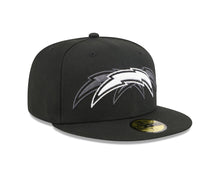 Load image into Gallery viewer, (Youth) Los Angeles Chargers New Era NFL 59FIFTY 5950 Kid Fitted Cap Hat Black Crown/Visor Black/White Tri Logo Gray UV
