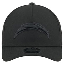 Load image into Gallery viewer, Los Angeles Chargers New Era NFL 9FORTY 940 Adjustable M-Crown A-Frame Cap Hat Black Crown/Visor Black Logo Gray UV
