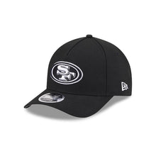 Load image into Gallery viewer, San Francisco 49ers New Era NFL 9FORTY 940 Adjustable A-Frame Cap Hat Black Crown/Visor White/Black Logo Gray UV
