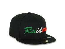 Load image into Gallery viewer, Las Vegas Raiders New Era NFL 59FIFTY 5950 Fitted Cap Hat Black Crown/Visor Green/White/Red Logo Gray UV
