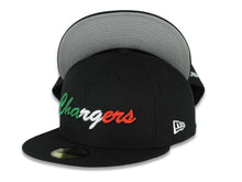Load image into Gallery viewer, Los Angeles Chargers New Era NFL 59FIFTY 5950 Fitted Cap Hat Black Crown/Visor Green/White/Red Logo Gray UV
