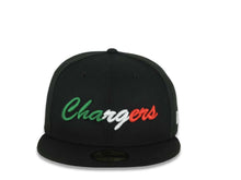 Load image into Gallery viewer, Los Angeles Chargers New Era NFL 59FIFTY 5950 Fitted Cap Hat Black Crown/Visor Green/White/Red Logo Gray UV
