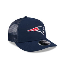 Load image into Gallery viewer, New England Patriots New Era NFL 9FIFTY 950 Snapback Low Profile Trucker/Mesh Cap Hat Navy Blue Crown/Visor Team Color Logo Gray UV
