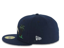 Load image into Gallery viewer, Los Angeles Chargers New Era NFL 59FIFTY 5950 Fitted Cap Hat Navy Blue Crown/Visor White/Navy Blue/Yellow Logo 2 Palm Trees Probowl 2004 Side Patch
