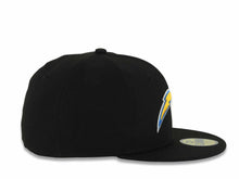 Load image into Gallery viewer, Los Angeles Chargers New Era NFL 59FIFTY 5950 Fitted Cap Hat Black Crown/Visor Yellow/Dark Sky Blue/White Logo Gray UV
