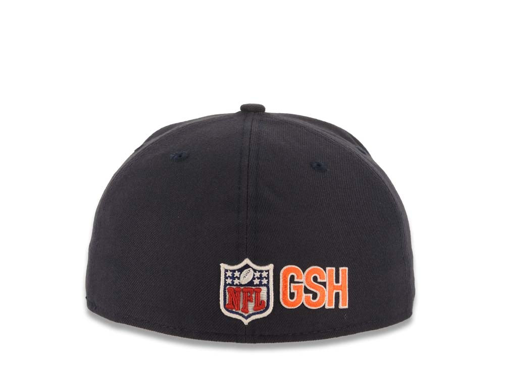 chicago bears hat that looks like a football helmet Chicago Bears 59Fifty Sideline B Logo Fitted Hat-New Era 7 1/8 / NAVY