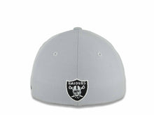 Load image into Gallery viewer, Los Angeles Raiders Mitchell &amp; Ness NFL Fitted Cap Hat Gray Crown Black Visor Black/White Script Logo
