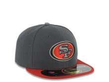 Load image into Gallery viewer, San Francisco 49ers New Era NFL 59FIFTY 5950 Fitted Cap Hat Dark Gray Crown Red Visor Team Color Logo Reflective Gray UV
