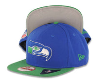 Load image into Gallery viewer, Seattle Seahawks New Era NFL 9FIFTY 950 Snapback Cap Hat Royal Blue Crown Green Visor Team Color Logo
