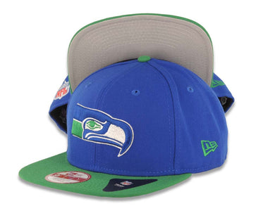 Seattle Seahawks New Era NFL 9FIFTY 950 Snapback Cap Hat Royal Blue Crown Green Visor Team Color Logo