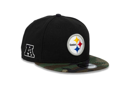 Pittsburgh Steelers New Era NFL 9FIFTY 950 Snapback Cap Hat Black Crown Camo Visor Team Color Logo