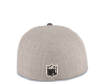 Load image into Gallery viewer, Oakland Raiders New Era 59FIFTY 5950 Fitted Heather Cap Hat Gray Crown Dark Gray Visor Team Color Logo

