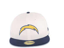 Load image into Gallery viewer, Los Angeles Chargers New Era NFL 59FIFTY 5950 Fitted Cap Hat White Crown Navy Blue Visor Team Color Logo
