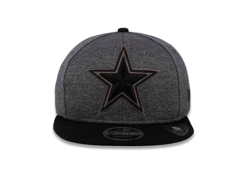 Dallas Cowboys New Era NFL 9FIFTY 950 Snapback Shadow Tech Cap Hat Dark Gray Crown Black Visor Black/Gray  XL Logo