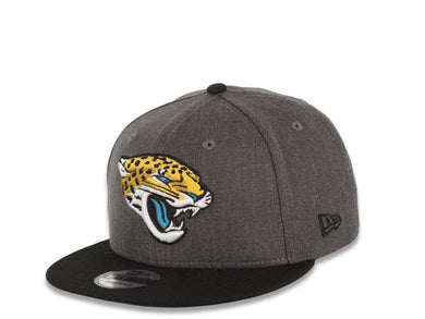 Jacksonville Jaguars New Era NFL 9FIFTY 950 Snapback Heather Cap Hat Dark Gray Crown Black Visor Team Color Logo