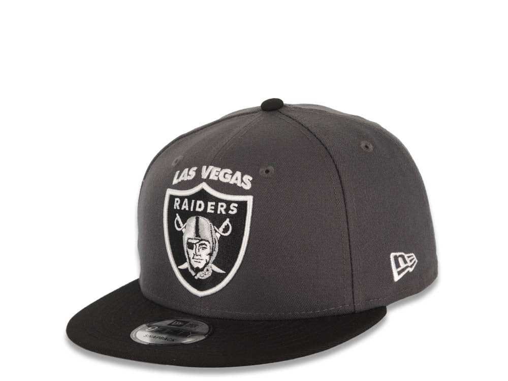 Las Vegas Raiders New Era 9FIFTY 950 Snapback Cap Hat Dark Gray Crown Black Visor Team Color Logo