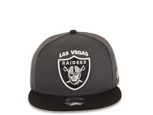 Load image into Gallery viewer, Las Vegas Raiders New Era 9FIFTY 950 Snapback Cap Hat Dark Gray Crown Black Visor Team Color Logo

