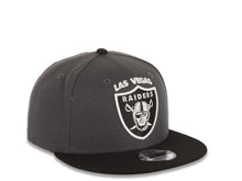 Load image into Gallery viewer, Las Vegas Raiders New Era 9FIFTY 950 Snapback Cap Hat Dark Gray Crown Black Visor Team Color Logo
