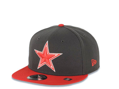 Dallas Cowboys New Era NFL 9FIFTY 950 Snapback Cap Hat Dark Gray Crown Red Visor Red/White Logo (2-Tone Color Pack)