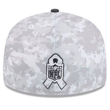 Load image into Gallery viewer, Los Angeles Chargers New Era NFL 59FIFTY 5950 Fitted Cap Hat Camo Crown Dark Gray Visor White/Gray Logo (2024 Salute To Service)
