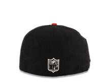 Load image into Gallery viewer, (Corduroy Crown) Las Vegas Raiders New Era NFL 59FIFTY 5950 Fitted Cap Hat Black Crown Red Visor White Script/Text Logo 60th Anniversary Side Patch
