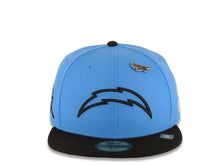 Load image into Gallery viewer, Los Angeles Chargers New Era NFL 59FIFTY 5950 Fitted Inspire Cap Hat Sky Blue Crown Black Visor Sky Blue Logo 
