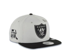 Load image into Gallery viewer, Las Vegas Raiders New Era NFL 9FIFTY 950 Inspire Snapback Cap Hat Gray Crown Black Visor Gray Logo
