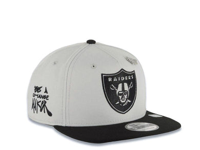 Las Vegas Raiders New Era NFL 9FIFTY 950 Inspire Snapback Cap Hat Gray Crown Black Visor Gray Logo