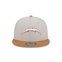 Load image into Gallery viewer, Los Angeles Chargers New Era NFL 9FIFTY 950 Snapback Cap Hat Stone Gray Crown Light Brown Visor White/Light Brown Logo (2-Tone Color Pack)
