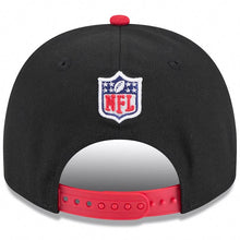 Load image into Gallery viewer, San Francisco 49ers New Era NFL 9FIFTY 950 A-Frame Snapback Cap Hat Black Crown Red Visor Team Color with Text Logo (2025 Draft)
