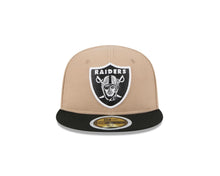 Load image into Gallery viewer, (Youth) Las Vegas Raiders New Era 59FIFTY 5950 Kid Fitted Cap Hat Khaki Crown Black Visor Team Color Logo
