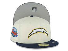 Load image into Gallery viewer, Los Angeles Chargers New Era NFL 59FIFTY 5950 Fitted Cap Hat Chrome White Crown Navy Visor Team Color Logo Probowl 2004 Side Patch Grey UV
