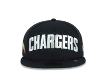 Load image into Gallery viewer, Los Angeles Chargers New Era NFL 59FIFTY 5950 Fitted Cap Hat Navy Blue Crown/Visor Metallic Silver Logo Bolt Side Patch Green UV
