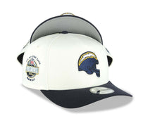Load image into Gallery viewer, Los Angeles Chargers New Era NFL 9FORTY 940 Adjustable A-Frame Cap Hat Cream Crown Navy Blue Visor Navy/White/Yellow Logo 2006 All-Star Game Side Patch
