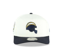 Load image into Gallery viewer, Los Angeles Chargers New Era NFL 9FORTY 940 Adjustable A-Frame Cap Hat Cream Crown Navy Blue Visor Navy/White/Yellow Logo 2006 All-Star Game Side Patch
