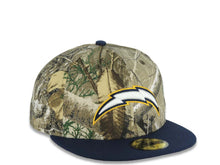 Load image into Gallery viewer, Los Angeles Chargers New Era NFL 59FIFTY 5950 Fitted Cap Hat Real Tree Edge Camo Crown Navy Blue Visor White/Navy Blue/Yellow Logo Gray UV
