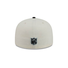 Load image into Gallery viewer, Las Vegas Raiders New Era NFL 59FIFTY 5950 Fitted Cap Hat Cream Crown Black Visor Team Color Logo Gray UV
