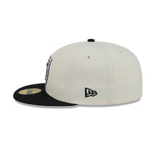 Load image into Gallery viewer, Las Vegas Raiders New Era NFL 59FIFTY 5950 Fitted Cap Hat Cream Crown Black Visor Team Color Logo Gray UV
