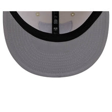 Load image into Gallery viewer, Las Vegas Raiders New Era NFL 59FIFTY 5950 Fitted Cap Hat Cream Crown Black Visor Team Color Logo Gray UV
