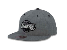 Load image into Gallery viewer, Los Angeles Lakers Mitchell &amp; Ness NBA Fitted Heather Cap Hat Gray Crown/Visor White/Black Logo
