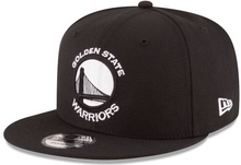 Load image into Gallery viewer, Golden State Warriors New Era NBA 9FIFTY 950 Snapback Cap Hat Black Crown/Visor White/Black Logo
